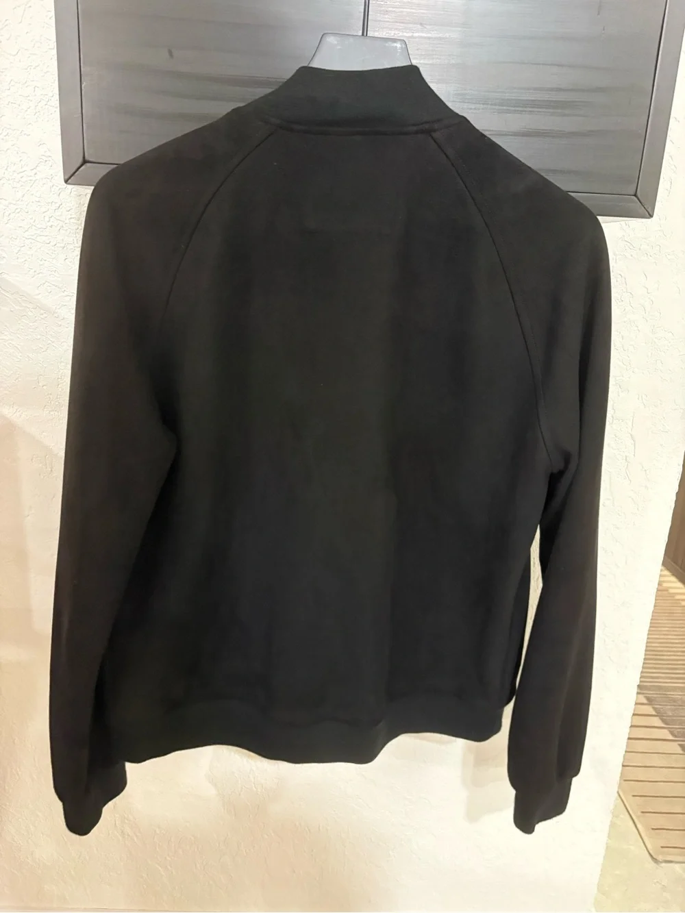 Banana Republic Black Suede-Look Bomber Jacket
